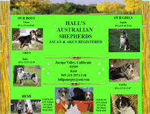 Tablet Screenshot of hallsaustralianshepherds.com